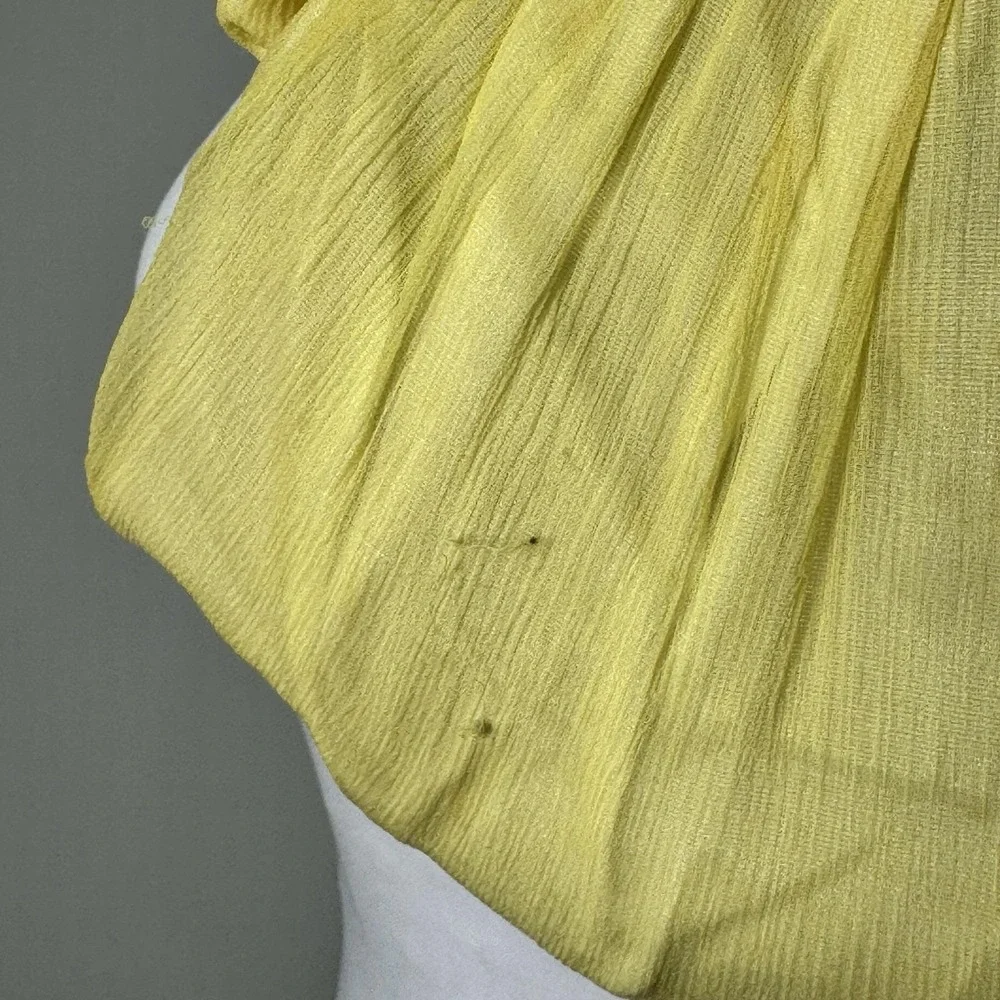 Vintage Yellow Chiffon Evening Bag HL USA Satin Lined Convertible Clutch Purse‎